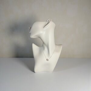 Elegant 18K White Gold over Sterling Silver Pearl Necklace